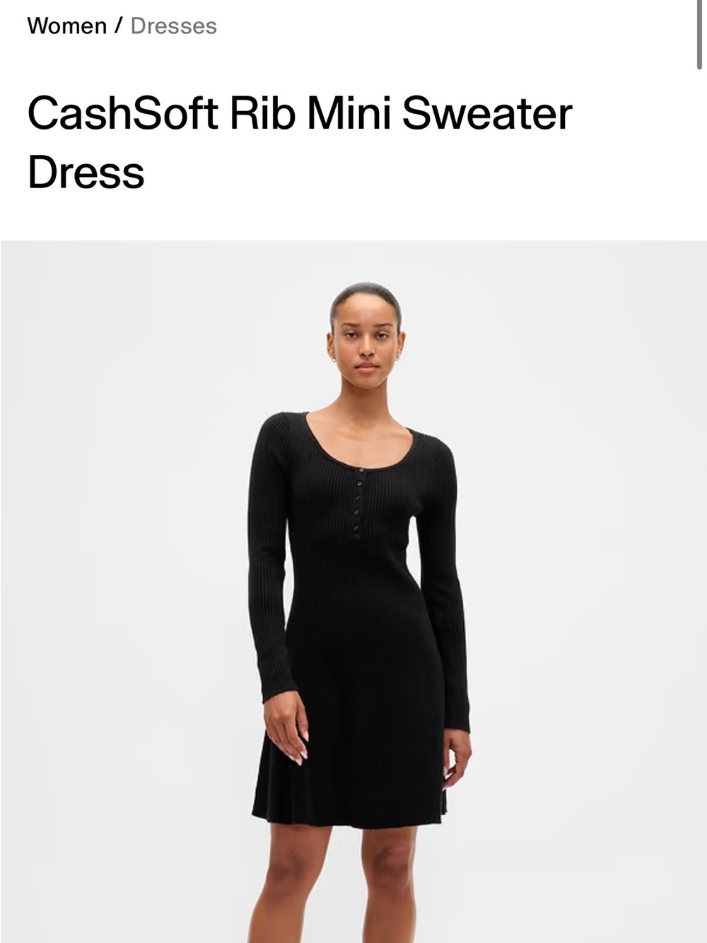 GAP CashSoft Rib Mini Sweater Dress - Black NWT cashmere blend dress